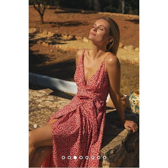 Anthropologie x Hutch Flutter Wrap Midi Dress Size LP - Picture 3 of 11